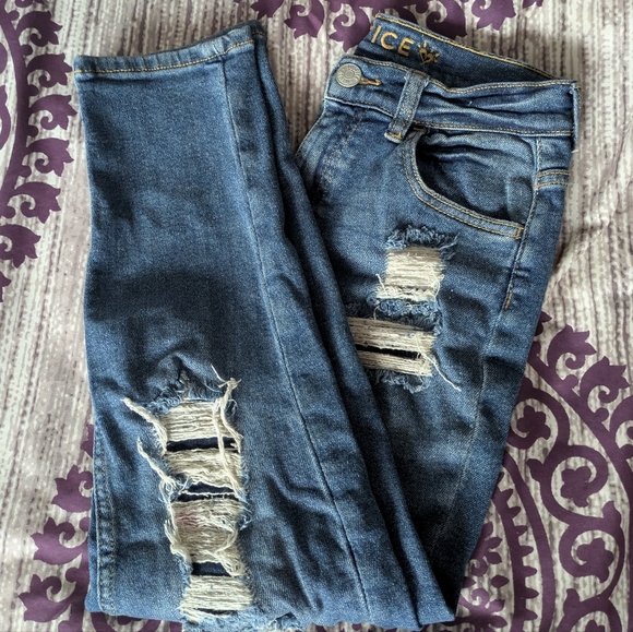 Justice Kid's Distressed Blue Jeans - Picture 5 of 5